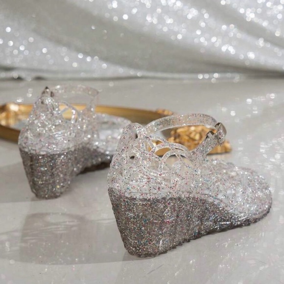 Beautiful Glitter Wedge Jelly Shoes - Picture 4 of 4
